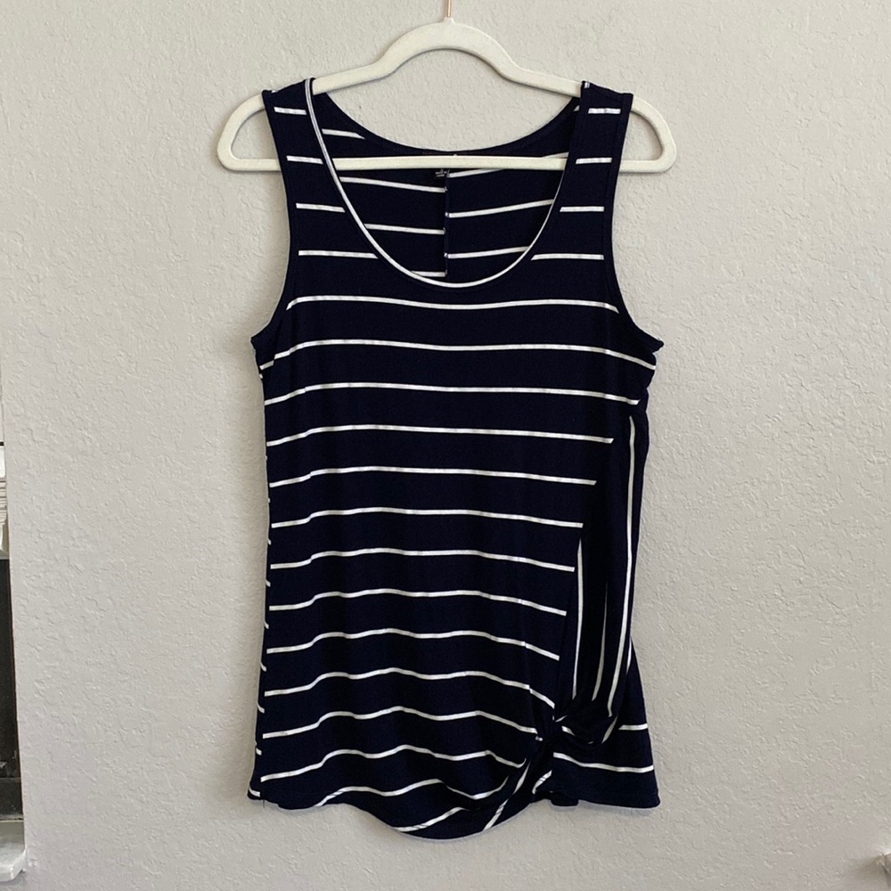 Nautical navy and white tank